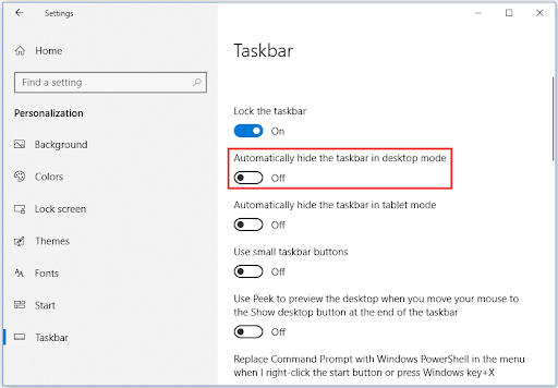 Restore A Missing Taskbar